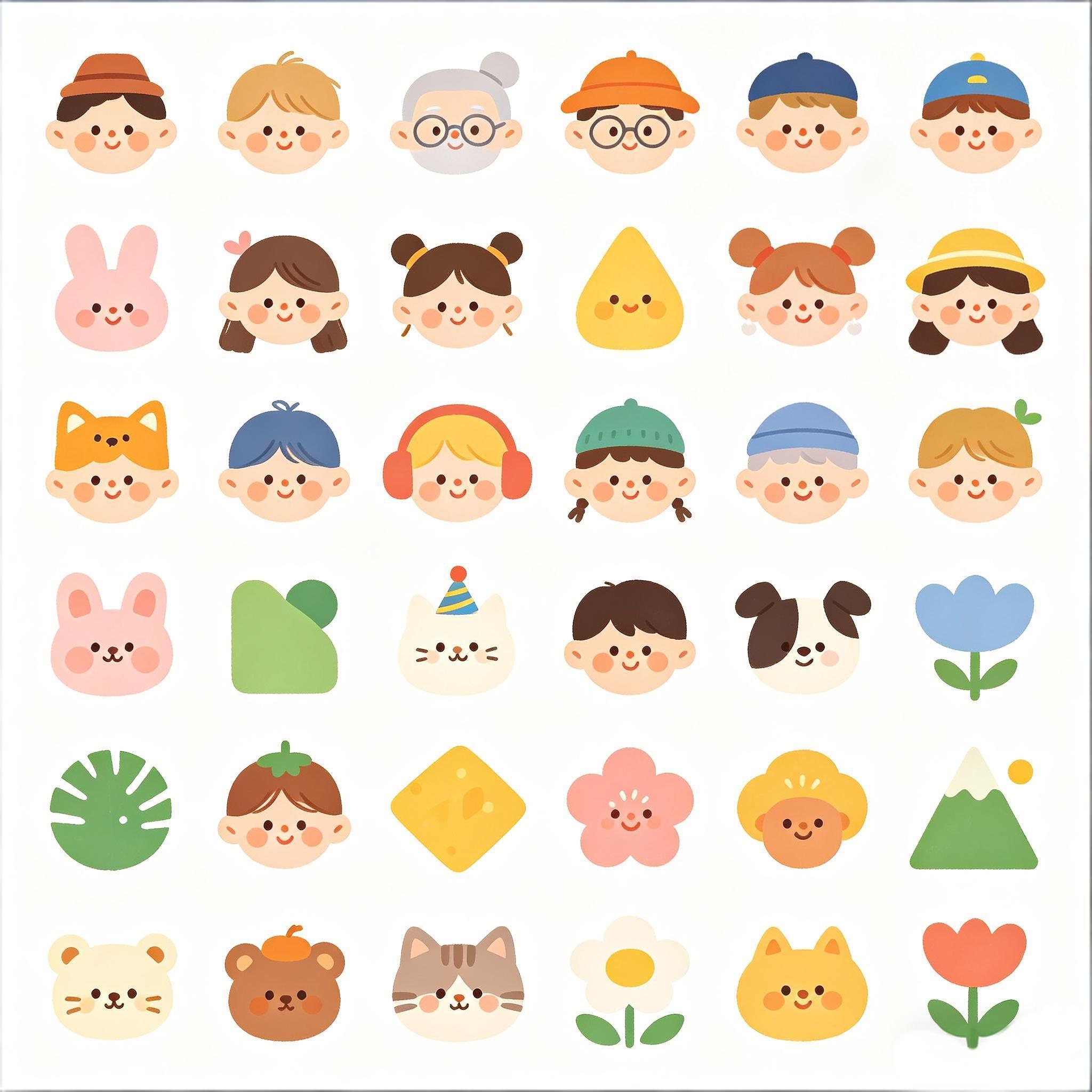 可爱卡通头像与迷你图标包